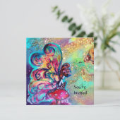 キノコの小さなエルフ、ゴールドイエロー青い輝き 招待状 (スタンド正面)