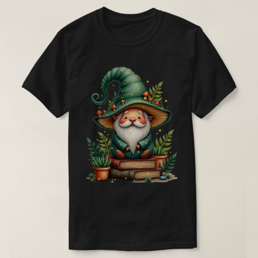 キノコの小人帽子 植物の親 キノコ狩り ガイド ボット Tシャツ (デザイン正面)