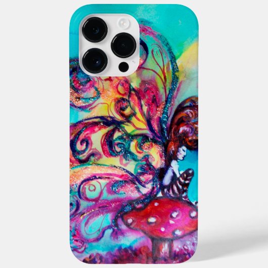 キノコの小小妖精や小人ピンクブルーファンタジー Case-Mate iPhoneケース (裏面)