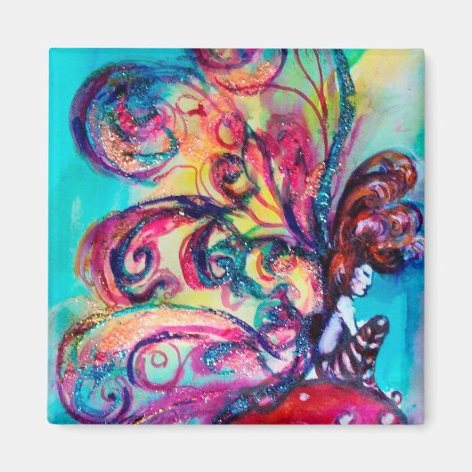 キノコの小小妖精や小人 マグネット (正面)