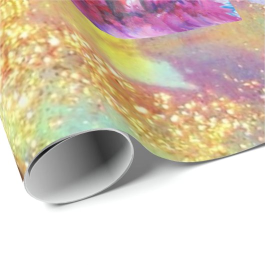 キノコの小小妖精や小人-魔法バタフライ植物 ラッピングペーパー (ロールコーナー)