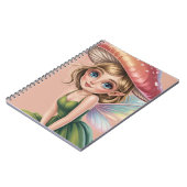 キノコの帽子をかぶった森の妖精のイラスト ノートブック (左側)