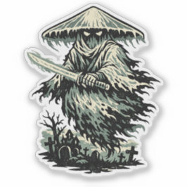 キノコの幽霊浪人 - ハロウィンの霊戦士 シール