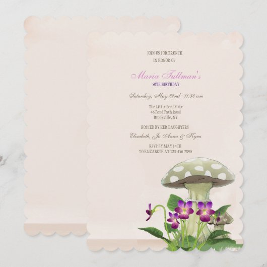 キノコの庭の招待状 招待状 (正面/裏面)