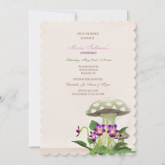 キノコの庭の招待状 招待状 (正面)