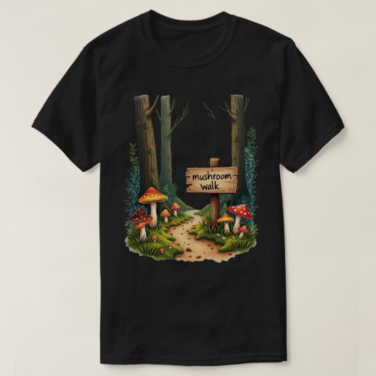 キノコの散歩 Tシャツ (デザイン正面)