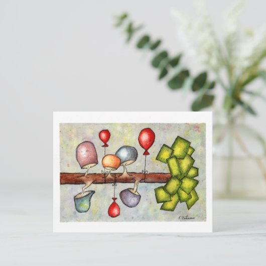 キノコの木の水の色はがき ポストカード (スタンド正面)