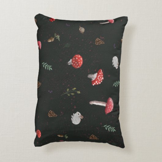 キノコの森かわいい枕 アクセントクッション (裏面(縦))