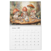キノコの森のカレンダーでお茶の時間 カレンダー (1月 2027)
