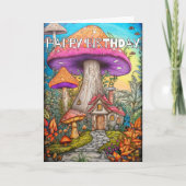 キノコの森の中の可愛い住居 カード (正面)
