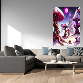 キノコの森の冬 | AIアートポスター ポスター