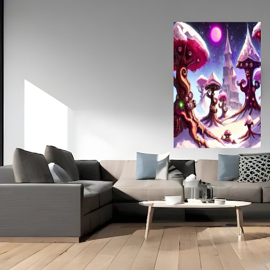 キノコの森の冬 | AIアートポスター ポスター