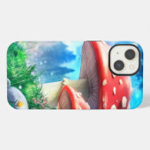 キノコの森の幻想芸術 iPhoneケース (裏面横)