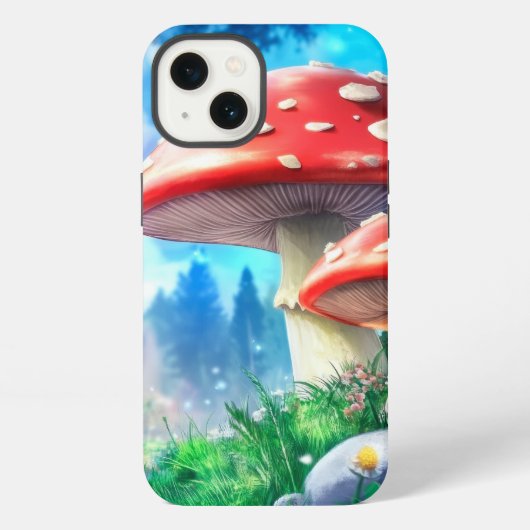 キノコの森の幻想芸術 iPhoneケース (裏面)