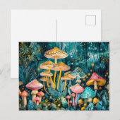 キノコの森の水の色の秋 ポストカード (正面/裏面)