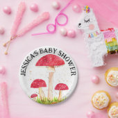 キノコの森の水の色の赤自然 ペーパープレート (パーティー)