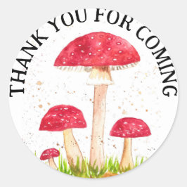 キノコの森の水の色の赤自然 ラウンドシール