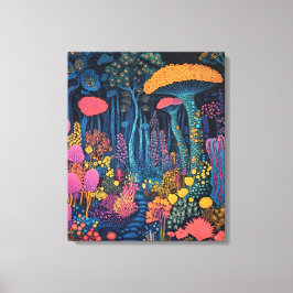 キノコの森は魔法の森 キャンバスプリント
