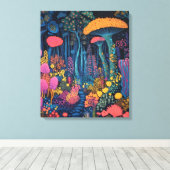 キノコの森は魔法の森 キャンバスプリント (インサイチュ (ウッドフロア))