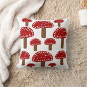 キノコの森柄 クッション (ブランケット)