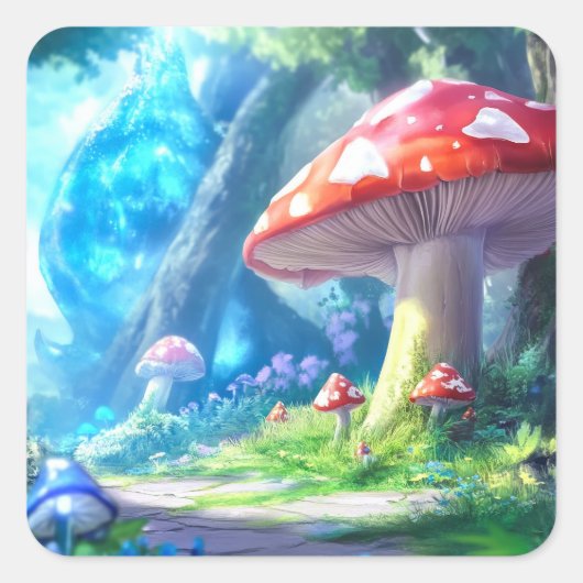 キノコの森 スクエアシール (正面)