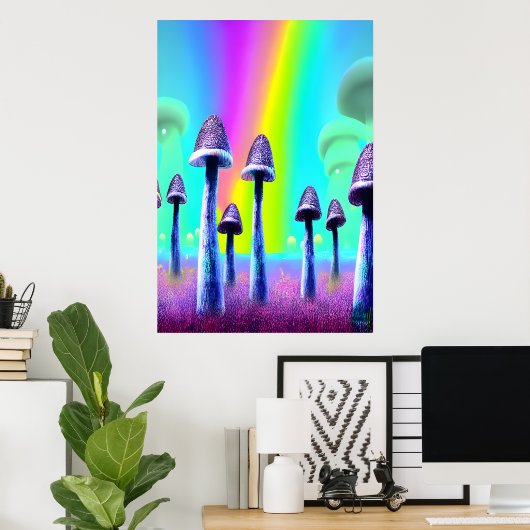 キノコの森 | AIアートポスター ポスター (ホームオフィス)