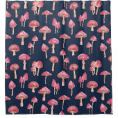 キノコの水のカラーパターン シャワーカーテン (正面)