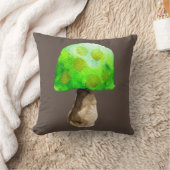 キノコの水の緑の色かわいい菌類 クッション (ブランケット)