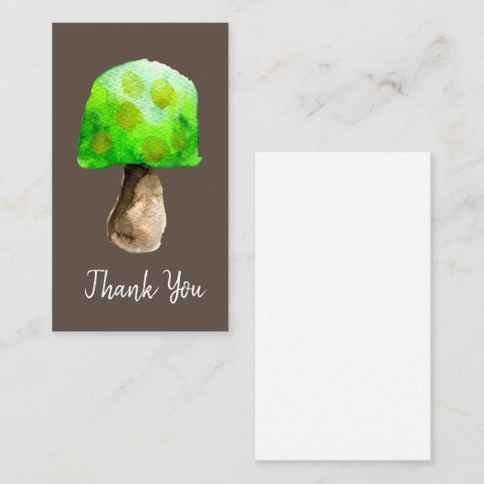 キノコの水の緑の色かわいい菌類 ノートカード (正面/裏面)