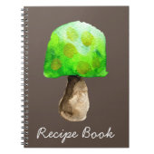 キノコの水の緑の色かわいい菌類 ノートブック (正面)