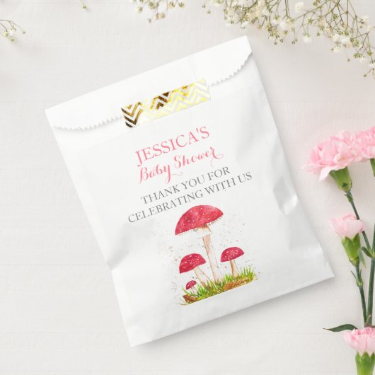 キノコの水の色かわいい赤ちゃんシャワー フェイバーバッグ (封をした状態)