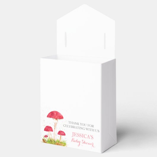 キノコの水の色かわいい赤ちゃんシャワー フェイバーボックス (オープン)