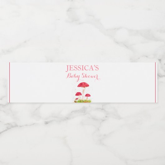 キノコの水の色かわいい赤ちゃんシャワー ペットボトルラベル (シングルラベル)