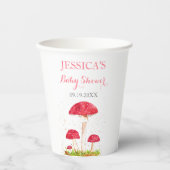 キノコの水の色かわいい赤ちゃんシャワー 紙コップ (正面)