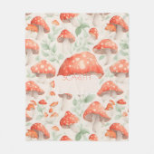 キノコの水の色のパタカラフルーンパーソナライズされた フリースブランケット (正面)