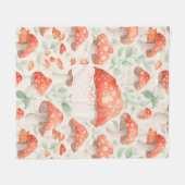 キノコの水の色のパタカラフルーンパーソナライズされた フリースブランケット (正面(横))