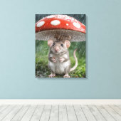 キノコの水玉模様 キャンバスプリント (インサイチュ (ウッドフロア))