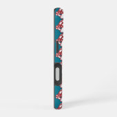キノコの水玉模様 赤と青 iPhone 16ケース (右側面)