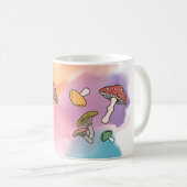 キノコの水絵画色 コーヒーマグカップ (正面右)