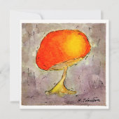 キノコの水色グリーティングカード カード (正面)