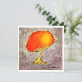 キノコの水色グリーティングカード カード