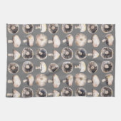 キノコの水色 キッチンタオル (横)