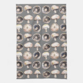 キノコの水色 キッチンタオル (縦)