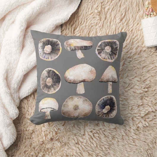キノコの水色 クッション (ブランケット)
