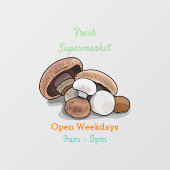 キノコの漫画イラストレーション ウィンドウサイン (シート)