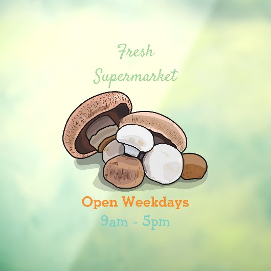 キノコの漫画イラストレーション ウィンドウサイン (シート3)