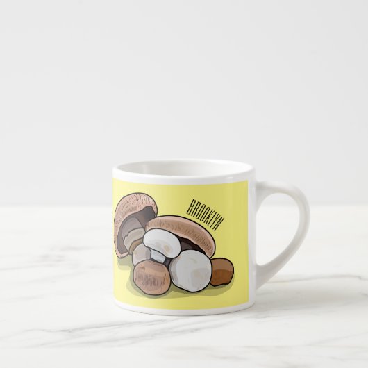 キノコの漫画イラストレーション エスプレッソカップ (右)