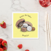 キノコの漫画イラストレーション スタンダードカクテルナプキン (インサイチュ)