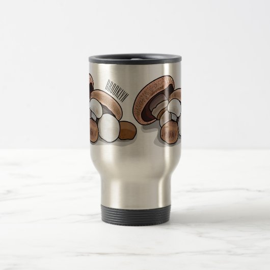 キノコの漫画イラストレーション トラベルマグ (中央)