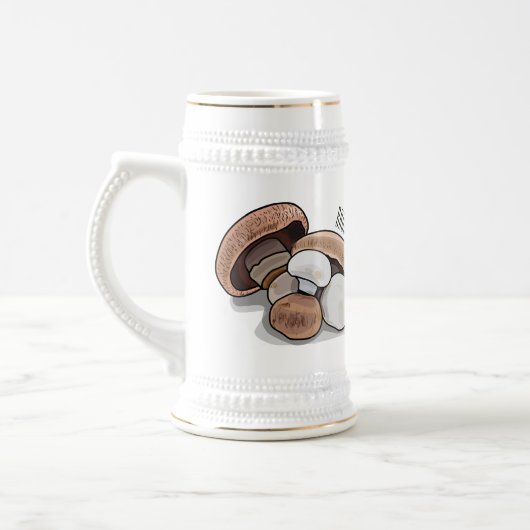 キノコの漫画イラストレーション ビールジョッキ (左)